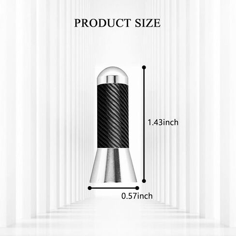 Carbon Fiber Car Short Antenna, 1.43 Inch Universal Stubby Antenna Decoration Replacement, Mini Aerial Antenna with Aluminum Threading Screw for FM AM Radio Reception (Blue) in Kuwait