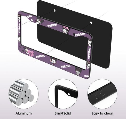 License Plate Frames for 2 PCS Cute Cartoon Metal Tag Frame Stainless Steel Car Front Rear Plate Decor,Quality Aluminum Composite Design Car Accessories with Holes and Screws,12.2x6.3inches in Saudi Arabia