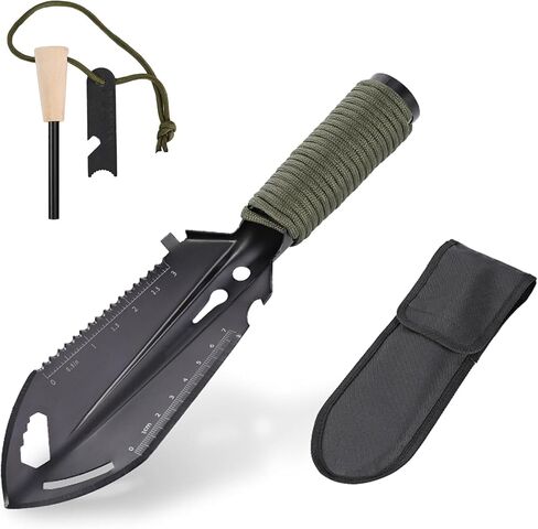 Backpacking Trowel,9 in 1 Multi-Function Camping Shovel with Flint Fire Starter,Trowel Backpacking,Camping Trowel,Ultralight Backpacking Shovel,Hiking Trowel Suitable for Outdoor/Camping in Saudi Arabia