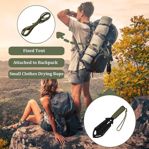 Backpacking Trowel,9 in 1 Multi-Function Camping Shovel with Flint Fire Starter,Trowel Backpacking,Camping Trowel,Ultralight Backpacking Shovel,Hiking Trowel Suitable for Outdoor/Camping in Saudi Arabia