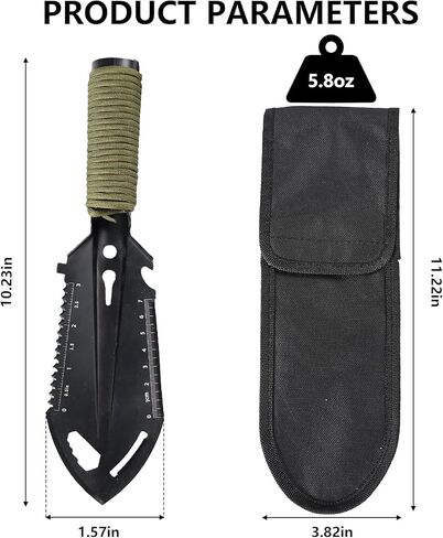 Backpacking Trowel,9 in 1 Multi-Function Camping Shovel with Flint Fire Starter,Trowel Backpacking,Camping Trowel,Ultralight Backpacking Shovel,Hiking Trowel Suitable for Outdoor/Camping in Saudi Arabia