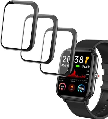 3D Screen Protector Compatible with Tamispit Q9 PRO, SOUYIE T45S 1.7" Smartwatch with calls & text, 3-Pack, Curved Edge frame, Anti-shatter in Saudi Arabia