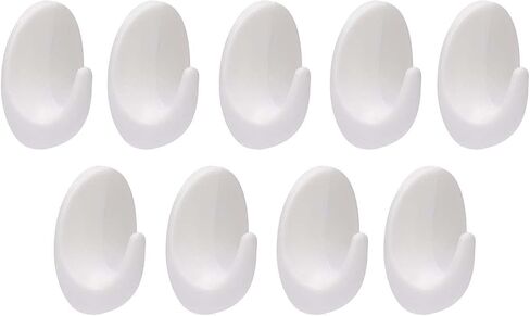 9 Pcs Wall Hooks Stick On Hook Heavy Duty Wall Hook White Self Adhesive Hooks for Bathroom Kitchen Hanging Coat Cloth Towel Robe in Saudi Arabia