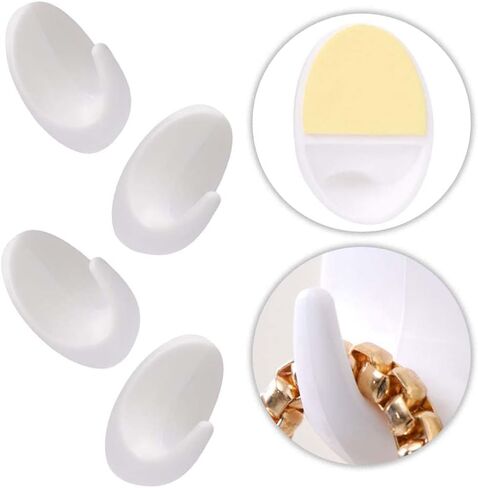 9 Pcs Wall Hooks Stick On Hook Heavy Duty Wall Hook White Self Adhesive Hooks for Bathroom Kitchen Hanging Coat Cloth Towel Robe in Saudi Arabia