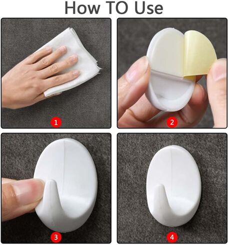 9 Pcs Wall Hooks Stick On Hook Heavy Duty Wall Hook White Self Adhesive Hooks for Bathroom Kitchen Hanging Coat Cloth Towel Robe in Saudi Arabia