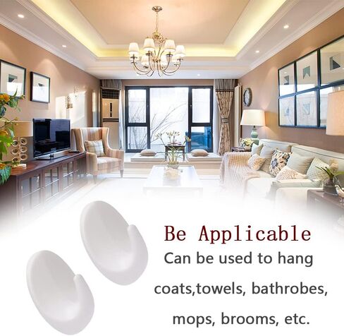 9 Pcs Wall Hooks Stick On Hook Heavy Duty Wall Hook White Self Adhesive Hooks for Bathroom Kitchen Hanging Coat Cloth Towel Robe in Saudi Arabia