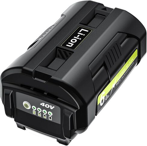 6.0Ah بديلة لبطارية Ryobi 40V، متوافقة مع بطارية Ryobi 40 فولت OP4040 OP4015 OP4026 OP40261 OP4026A OP40201 OP4030 OP40301 OP40401 OP4050 OP4050A OP40601 OP4060A in Kuwait