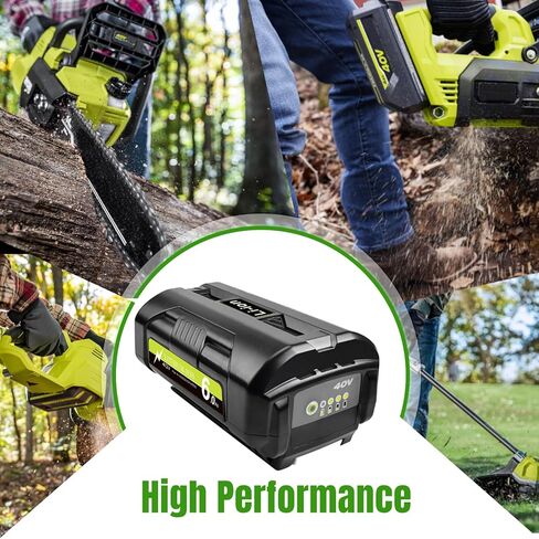 6.0Ah بديلة لبطارية Ryobi 40V، متوافقة مع بطارية Ryobi 40 فولت OP4040 OP4015 OP4026 OP40261 OP4026A OP40201 OP4030 OP40301 OP40401 OP4050 OP4050A OP40601 OP4060A in Kuwait