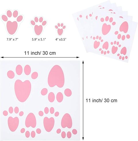 Outus 10 Sheet 52 Pieces Large Easter Bunny Paw Prints Footprints Floor Clings Decals 7.9 Inches Footprints Stickers Cute Festive Decals Decorations for Floor Ceiling Window Wall Easter Party Supplies in Saudi Arabia
