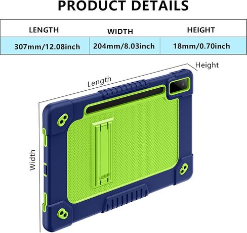 لجهاز Lenovo Tab P12 12.7 بوصة 2023 TB370FU غطاء عالي التحمل مع حزام كتف مسند مدمج وحامل قلم جراب مناسب للأطفال لجهاز Lenovo Tab P12 / Lenovo Xiaoxin Pad Pro 12.7 بوصة (أسود) in Kuwait