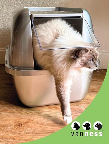 صندوق فضلات القطط المغطى EZ Clean من Van Ness Pets مع غطاء باب علوي للرائحة in Kuwait