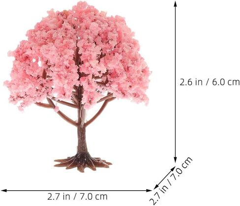 Baluue 10pcs Model Trees, Pink Miniature Trees Model Train Scenery Diorama Trees, DIY Mini Trees for Scenery Landscape Woodland Scenery Crafts 2.4" x 4" in Saudi Arabia