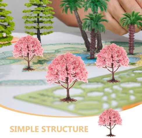 Baluue 10pcs Model Trees, Pink Miniature Trees Model Train Scenery Diorama Trees, DIY Mini Trees for Scenery Landscape Woodland Scenery Crafts 2.4" x 4" in Saudi Arabia