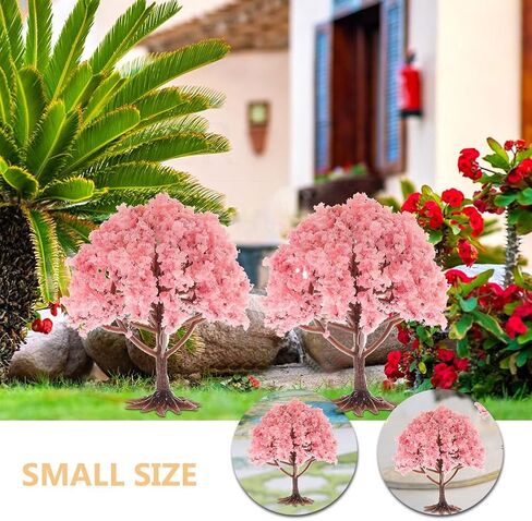 Baluue 10pcs Model Trees, Pink Miniature Trees Model Train Scenery Diorama Trees, DIY Mini Trees for Scenery Landscape Woodland Scenery Crafts 2.4" x 4" in Saudi Arabia