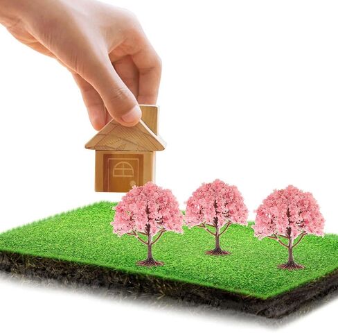 Baluue 10pcs Model Trees, Pink Miniature Trees Model Train Scenery Diorama Trees, DIY Mini Trees for Scenery Landscape Woodland Scenery Crafts 2.4" x 4" in Saudi Arabia