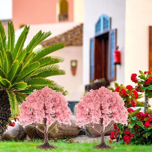 Baluue 10pcs Model Trees, Pink Miniature Trees Model Train Scenery Diorama Trees, DIY Mini Trees for Scenery Landscape Woodland Scenery Crafts 2.4" x 4" in Saudi Arabia