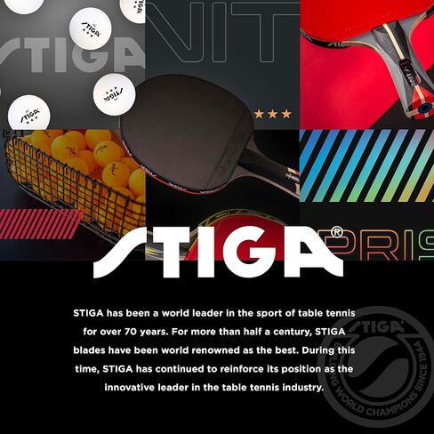 STIGA Carbon+ Ping Pong Paddle – 7-ply Extra Light Carbon Fiber Blade – 2mm Premium Sponge – Concave Pro Handle for Exceptional Grip – Performance Table Tennis Racket for Tournament-Level Play Red in Saudi Arabia