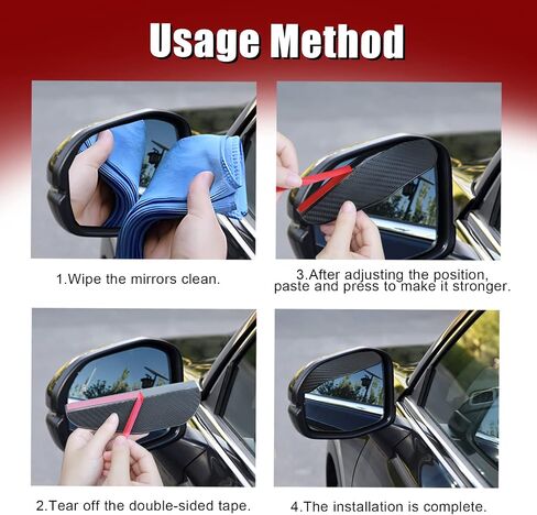 2PCS Rearview Mirror Rain Eyebrow, Rearview Mirror Rain Blocker, General Rearview Mirror Rain Blocker,Suitable for Most Cars, SUV Vehicles in Saudi Arabia