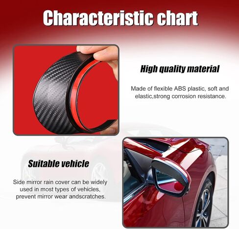 2PCS Rearview Mirror Rain Eyebrow, Rearview Mirror Rain Blocker, General Rearview Mirror Rain Blocker,Suitable for Most Cars, SUV Vehicles in Saudi Arabia