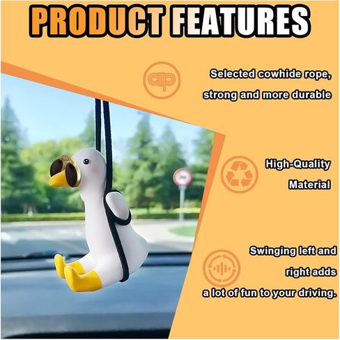 Swinging Pig Car Hanging Ornament, Swing Lucky Piggy Pendant Car Interior Rear View Mirror Charm Accessories, Super Cute Pig Decoration Universal for Car, Office, Home in Saudi Arabia
