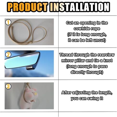 Swinging Pig Car Hanging Ornament, Swing Lucky Piggy Pendant Car Interior Rear View Mirror Charm Accessories, Super Cute Pig Decoration Universal for Car, Office, Home in Saudi Arabia
