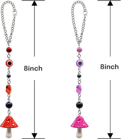 Mushroom Evil Eye Car Hanging Ornament for Rear View Mirror,Evil Eye Decor Protection and Good Luck Charm Window Hanging Sun Catcher Decor Car Amulet Ornament for Protection & Blessing (Purple Red) in Saudi Arabia