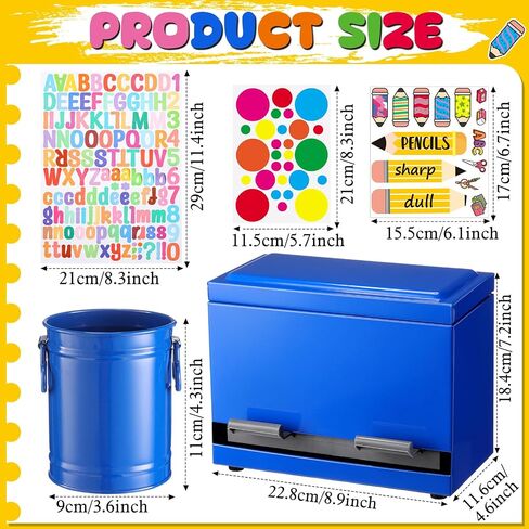 Mifoci 8 Pcs Pencil Dispenser Kit for Classroom Stainless Steel Pencil Dispenser Straw Dispenser for Pencils Metal Pencil Holder Pencil Letter Sticker Bulk Storage Teachers Classroom Supplies(Blue) in Saudi Arabia