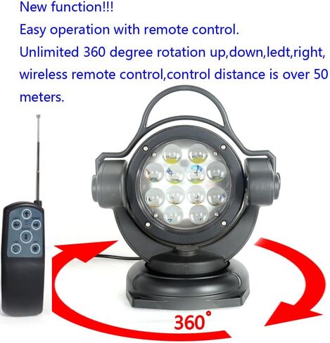 7 Inch 45W Led Search Light 360 Degrees Rotating Remote Control Folderble 9-32V Led Work Light Spot Led Driving Lights Fog Lights Offroad Lights SUV ATV 4wd Truck Boat Exploring Lighting in Kuwait