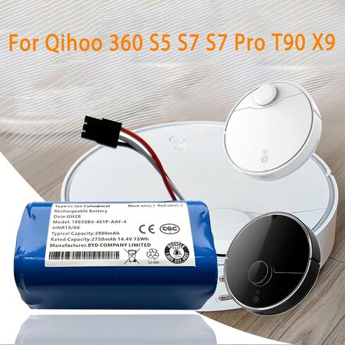 Robot Vacuum Cleaner battery for Qihoo 360 S5 S7 S7 Pro T90 X9 Robot Vacuum with Tools Battery （14.4V 2800mAh/72Wh） in Saudi Arabia