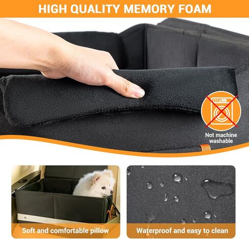 Elevated Dog Car Seat for Medium Sized Dog Under 45 lbs or 2 Dogs Under 25 lbs,Bucket Pet Booster Seat for Back Seat to See Out Window,Waterproof Dog Bed Car Seat(Black) in Kuwait