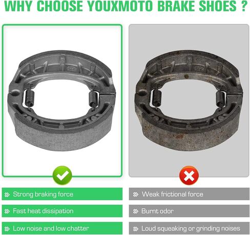 Youxmoto Front Rear Brake Shoes Fit for Honda ATC125M 1984 1985 1986 1987/ ATC 185 185S 1980-1983/ ATC200 ATC 200 M S E ES Big Red 1981-1986 Drum Brake Shoes Pads in Saudi Arabia