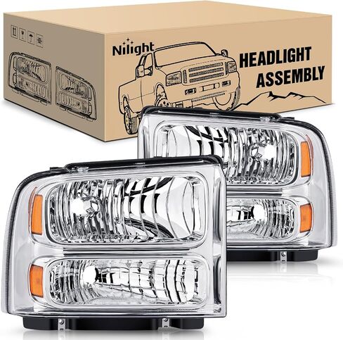 Nilight Headlight Assembly 2005 2006 2007 F250 F350 F450 F550 Super Duty Black Housing Amber Corner Clear Lens 4 Pack Headlights Assembly Replacement in Saudi Arabia
