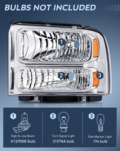 Nilight Headlight Assembly 2005 2006 2007 F250 F350 F450 F550 Super Duty Black Housing Amber Corner Clear Lens 4 Pack Headlights Assembly Replacement in Saudi Arabia
