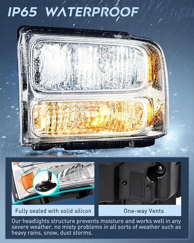 Nilight Headlight Assembly 2005 2006 2007 F250 F350 F450 F550 Super Duty Black Housing Amber Corner Clear Lens 4 Pack Headlights Assembly Replacement in Saudi Arabia