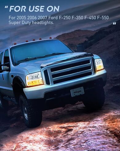 Nilight Headlight Assembly 2005 2006 2007 F250 F350 F450 F550 Super Duty Black Housing Amber Corner Clear Lens 4 Pack Headlights Assembly Replacement in Saudi Arabia