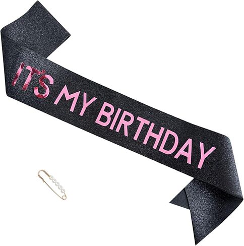 "IT'S MY BIRTHDAY" Sash - Pink Birthday Sash for Women, Birthday Girl Sash Gifts for Birthday Party Supply in Saudi Arabia