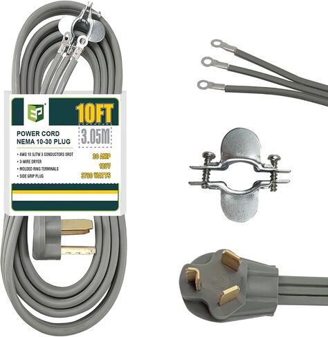 EP 3 Prong Dryer Cord, 4 ft 10/3 SRDT, 30Amp Appliance Extension Power Cord, NEMA 14-30, Black in Saudi Arabia