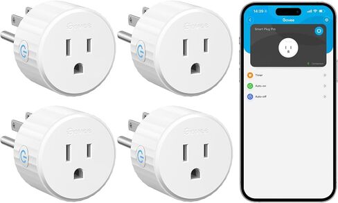Govee Matter Smart Plug, WiFi & Bluetooth Plug Work with Alexa & Google Home, Smart Outlet with Schedule & Timer, Matter Smart Home with Voice & Remote Control, FCC & ETL Certified for Home, 4 Pack in Saudi Arabia