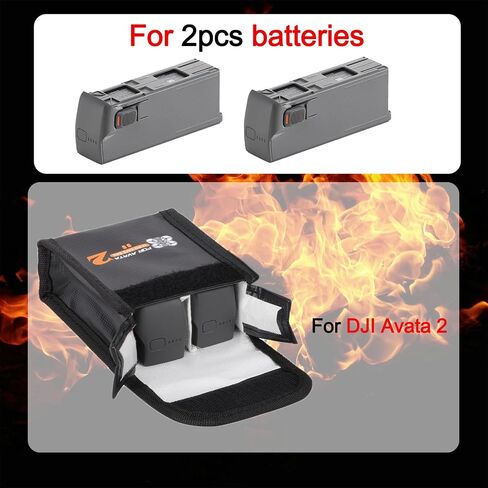 for DJI Avata 2 Lipo Battery Safe Bag, Avata2 Drone Battery Storage Bag, Fireproof & Explosion-Proof Safe Transport Protective Case For DJI Avata2 Accessory (For 3pcs Batteries) in Saudi Arabia