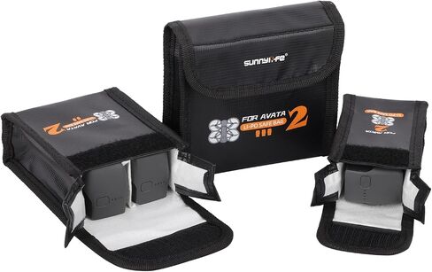 for DJI Avata 2 Lipo Battery Safe Bag, Avata2 Drone Battery Storage Bag, Fireproof & Explosion-Proof Safe Transport Protective Case For DJI Avata2 Accessory (For 3pcs Batteries) in Saudi Arabia