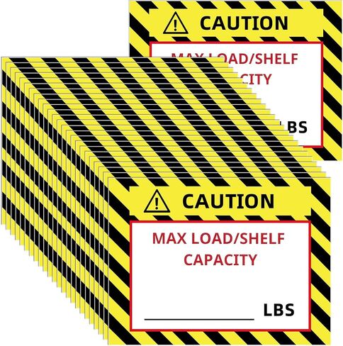 200 Pcs Pallet Rack Capacity Labels 3 x 4 Inches Pallet Racking Caution Max Load Shelf LBS Warning Stickers Bright PVC Industrial Strength Sticker Warehouse Safety Forklift Cross Beam Safety in Saudi Arabia