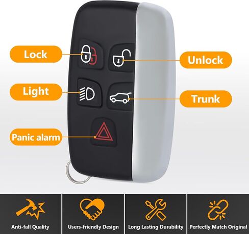 Key Fob Shell Case Fit for Land Rover Range Rover Sport Evoque LR4 LR2 Jaguar XJ XF XK F-Type F-PACE XE 2012 2013 2014 2015 2016 2017 2018 Keyless Entry Remote Replacement Cover Casing 5 Button in Saudi Arabia