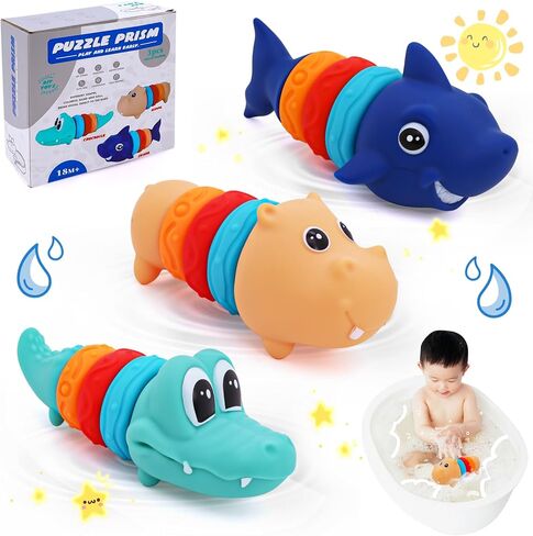 Baby Stacking Blocks Toys-Montessori Toys-Squeeze Sensory Toys-Soft Teething Toy, Stacking & Building Toys for Babies 18+ Months, Birthday Gift for Baby Boys Girl in Kuwait