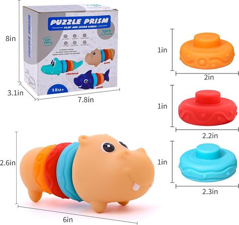 Baby Stacking Blocks Toys-Montessori Toys-Squeeze Sensory Toys-Soft Teething Toy, Stacking & Building Toys for Babies 18+ Months, Birthday Gift for Baby Boys Girl in Kuwait