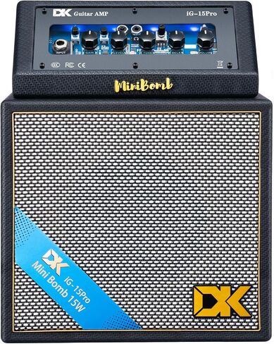 Electric Guitar Amp 15 Watts, Rechargeable Electric Guitar Amp with Distortion Delay, Bluetooth Electric & Acoustic Guitar Amp for Outdoor Playing and Live Performance in Saudi Arabia