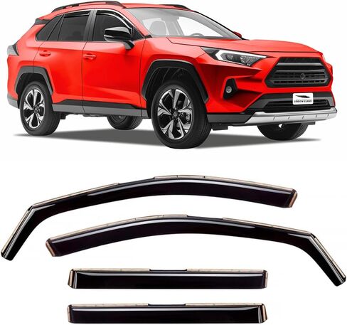 Voron Glass in-Channel Extra Durable Rain Guards for Toyota RAV4 2019-2024, Window Deflectors, Vent Window Visors, 4 Pieces - 200555 Black in Saudi Arabia