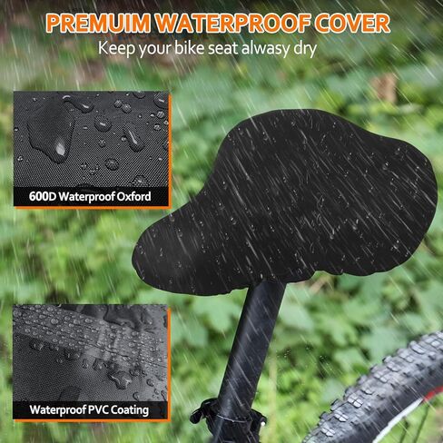 غطاء مقعد الدراجة من AKEfit غطاء مقعد دراجة مقاوم للماء، غطاء وسادة مقعد الدراجة مع رباط، واقي من الشمس والغبار لمقعد الدراجة، غطاء مطر لمقعد الدراجة قابل للغسل in Kuwait