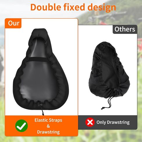 غطاء مقعد الدراجة من AKEfit غطاء مقعد دراجة مقاوم للماء، غطاء وسادة مقعد الدراجة مع رباط، واقي من الشمس والغبار لمقعد الدراجة، غطاء مطر لمقعد الدراجة قابل للغسل in Kuwait