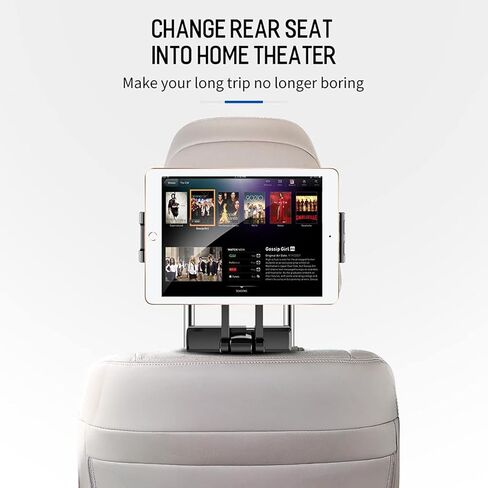 MOSHOU مسند رأس السيارة قابل للتعديل للهاتف وحامل ipad، المقعد الخلفي العالمي للكمبيوتر اللوحي حامل الهاتف الخلوي 360 درجة زاوية دوارة قابلة للتعديل قابلة للتمدد لأجهزة iPad والهاتف، 5-11 بوصة لوحي in Kuwait