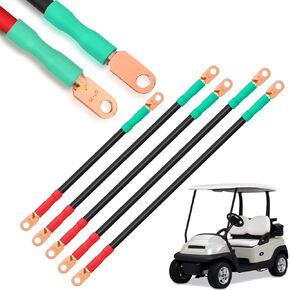 10L0L Golf Cart Battery Cables-48V Heavy Duty Battery Cables Compatible with Club Car Precedent 2008+, 4 Gauge Pure Copper Battery Wiring Cables (5Pcs)